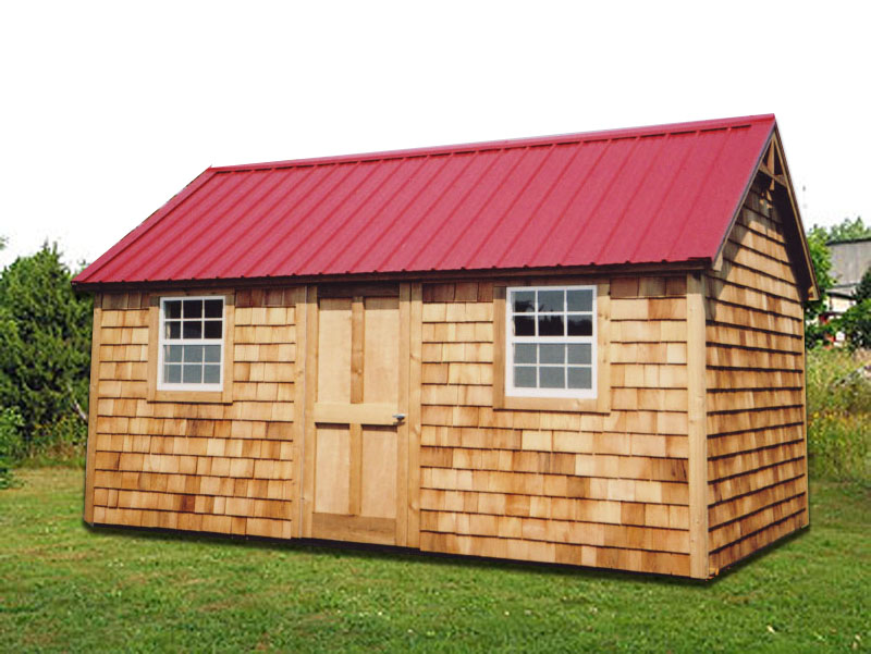  with Red Steel Roof (CU-19) - Portable Buildings, Inc.  Milford, DE