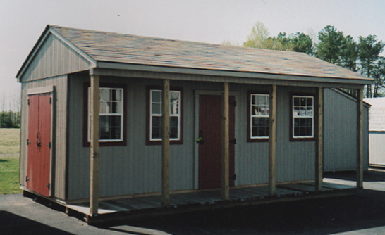 12 x 20 custom built ranch style portable ticket office and storage building with porch