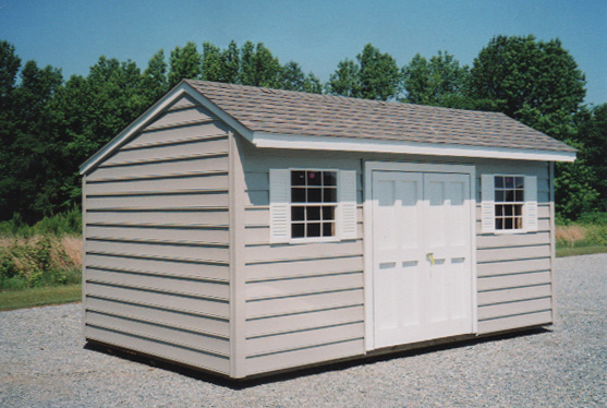 10' x 16' Salt Box Style Shed with Beaded Siding and Architectural Shingles to match the home