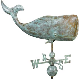 37" Blue Verde Copper Whale Weather Vane (#505V1)