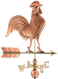 27" Polished Copper Rooster Weather Vane (#515P)