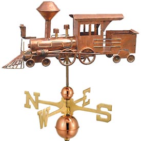 Locomotive Train Weathervane in Polished Copper