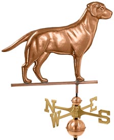 Labrador Retriever Weathervane in Polished Copper