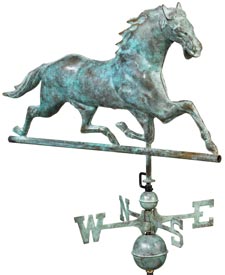 Blue Verde Copper Horse Weather Vane (#580V1)