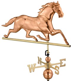 Polished Copper Horse Weather Vane (#580P)