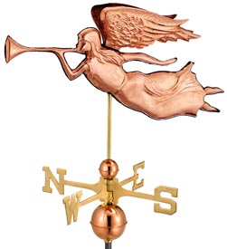 Polished Copper Angel Weather Vane (#630P)