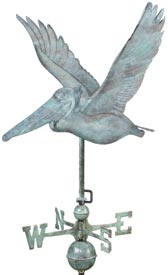 Pelican Weather Vane, Blue Verde Copper (#9509V1)