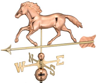 Smithsonian Running Horse Polished Copper Weather Vane (#952P)