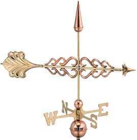 Smithsonian Decorative Arrow Polished Copper Weathervane