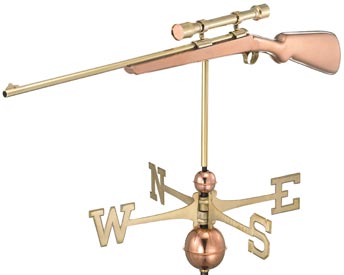 Rifle with Scope Polished Copper Weathervane