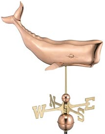 Polished Copper Whale Weathervane