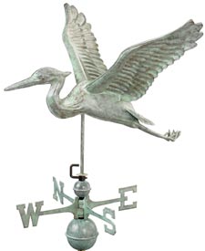 Blue Heron Blue Verde Copper Weathervane