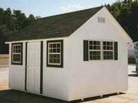 Custom built cape cod shed with Wrapped Windows