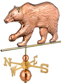 Bear Weathervane in Polished Copper